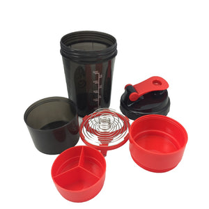 Three-Layer Whey Protein Shaker Bottle