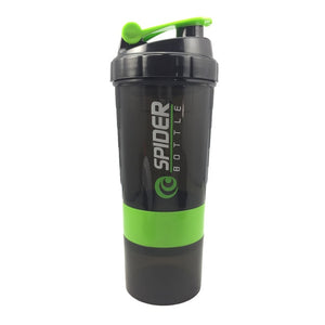 Three-Layer Whey Protein Shaker Bottle