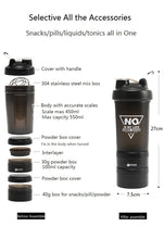 Load image into Gallery viewer, Three-Layer Creative Protein Shaker Bottle