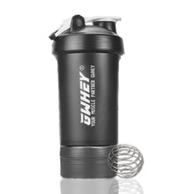 Load image into Gallery viewer, Two-Layer Whey Protein Shaker Bottle With Mixing Ball