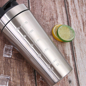 740ML Stainless Steel Whey Protein Shaker Bottle