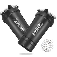 Load image into Gallery viewer, Two-Layer Whey Protein Shaker Bottle With Mixing Ball